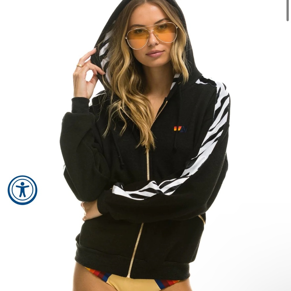 HELD for trade Aviator Nation Zebra Zip Up